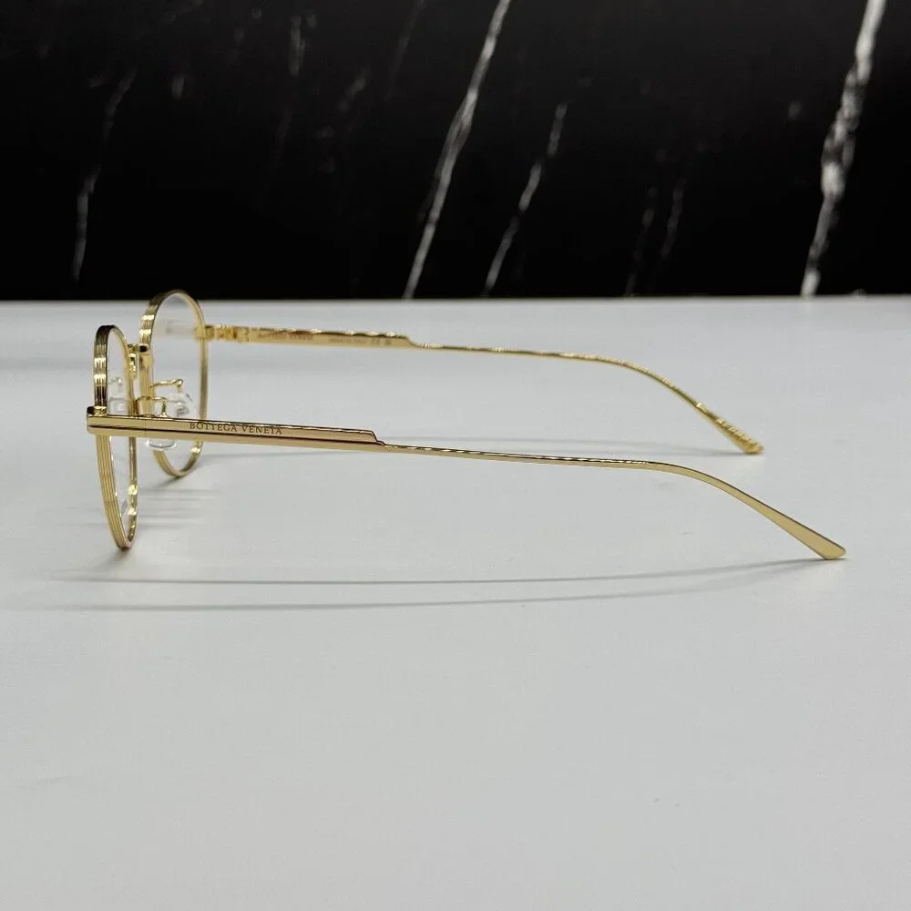 NEW BOTTEGA VENETA BV1016OA 002 ROUND GOLD UNISEX EYEGLASSES BOTTEGA VENETA